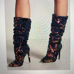 Sequin pump boots (never worn out)
